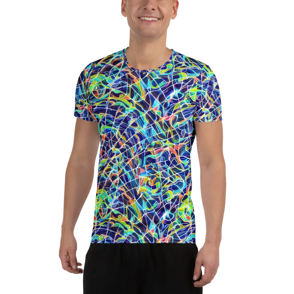 Aurora Grid on Men's Athletic T-Shirt — Front