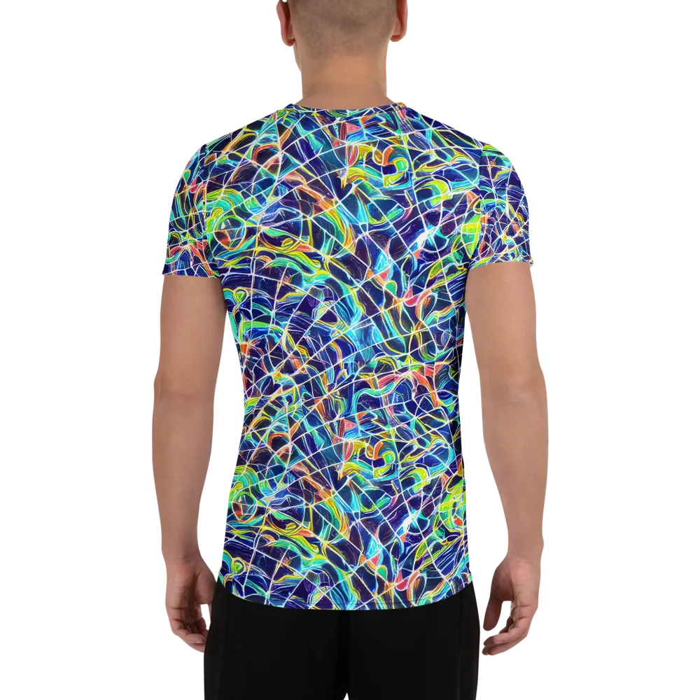 Aurora Grid on Men's Athletic T-Shirt — Back