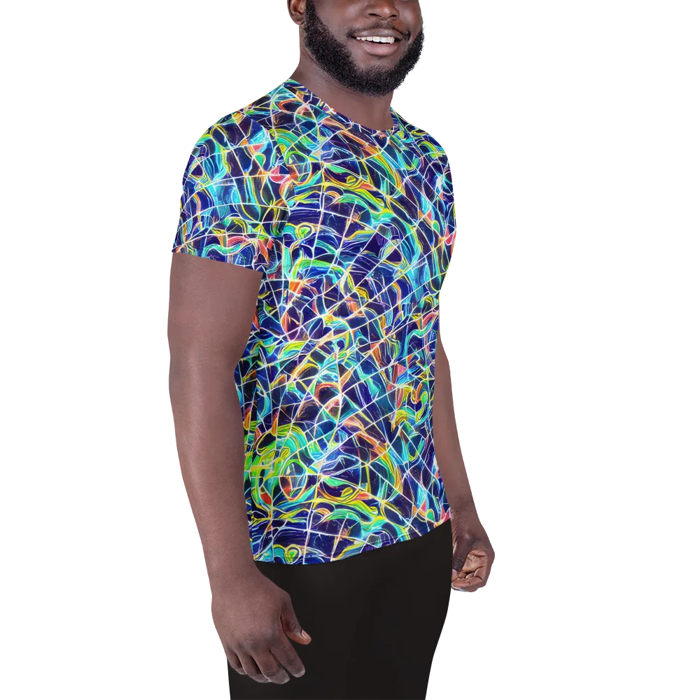 Aurora Grid on Men's Athletic T-Shirt — Right