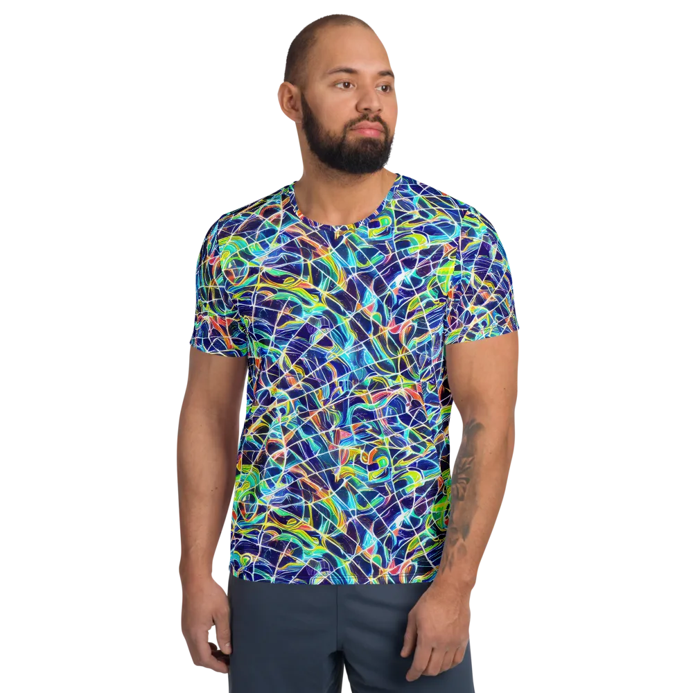 Aurora Grid on Men's Athletic T-Shirt — Front
