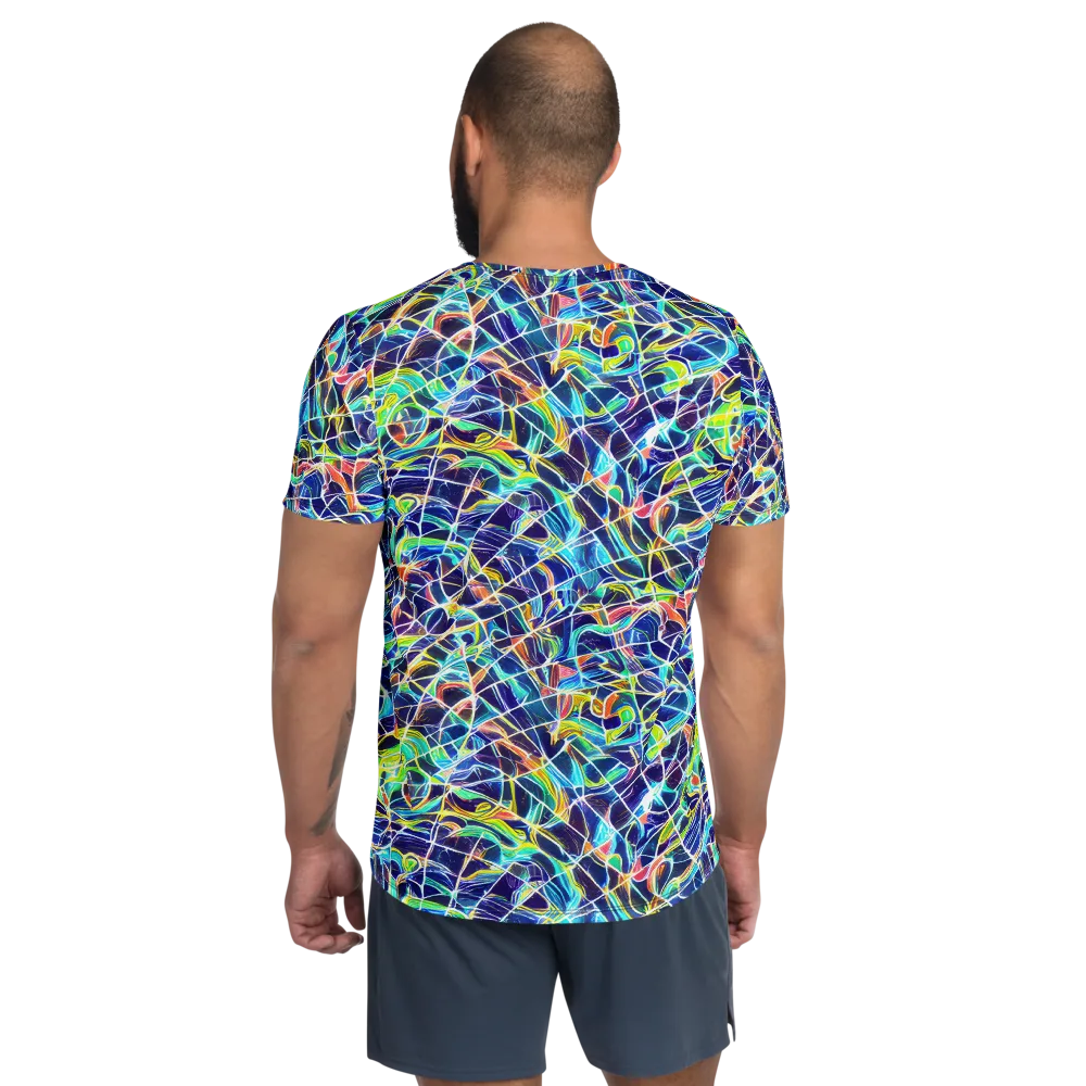 Aurora Grid on Men's Athletic T-Shirt — Back
