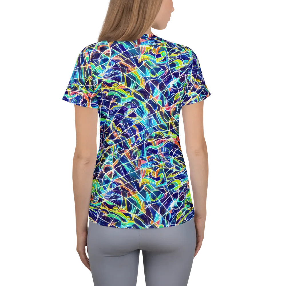 Aurora Grid on Women's Athletic T-Shirt — Back