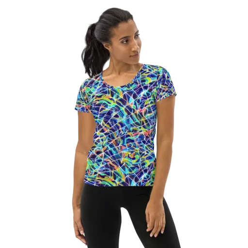 Aurora Grid on a Women's Athletic T-Shirt