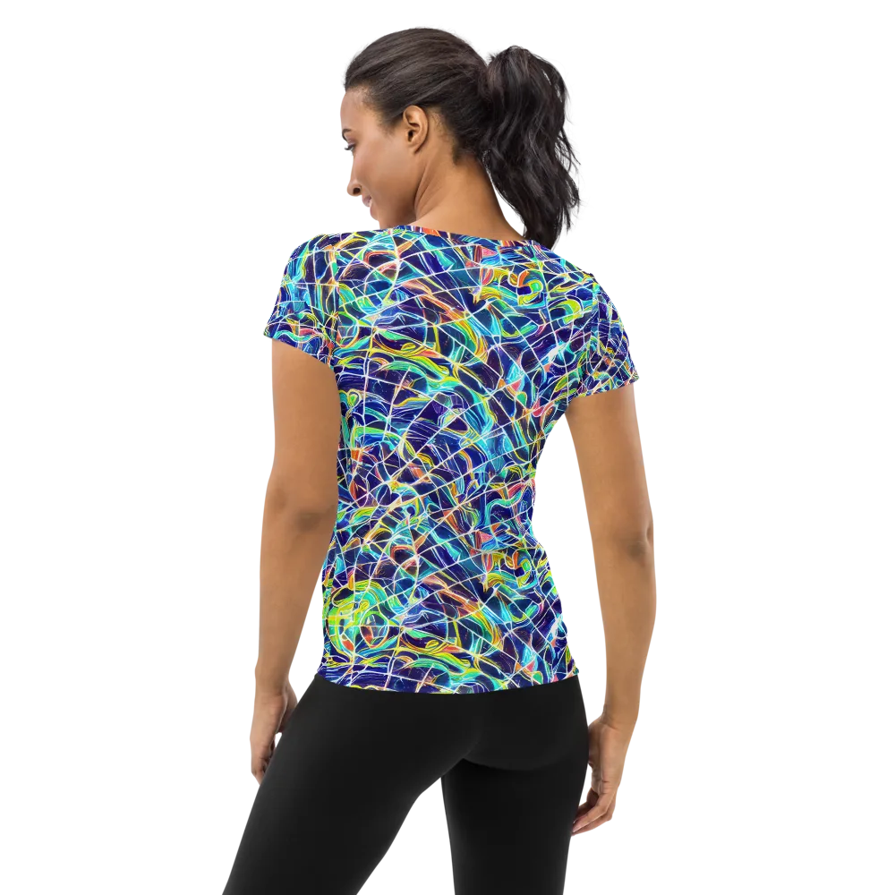Aurora Grid on Women's Athletic T-Shirt — Back