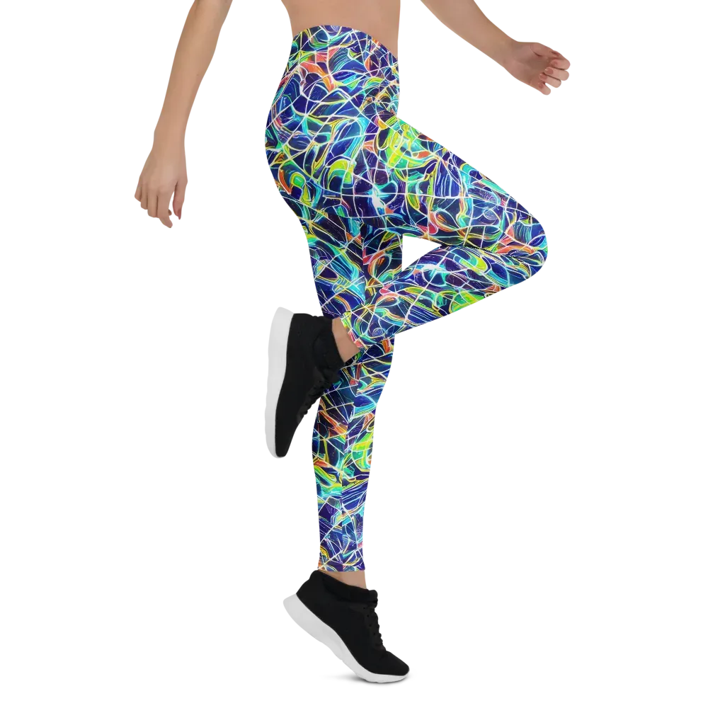 Aurora Grid on Leggings — Right