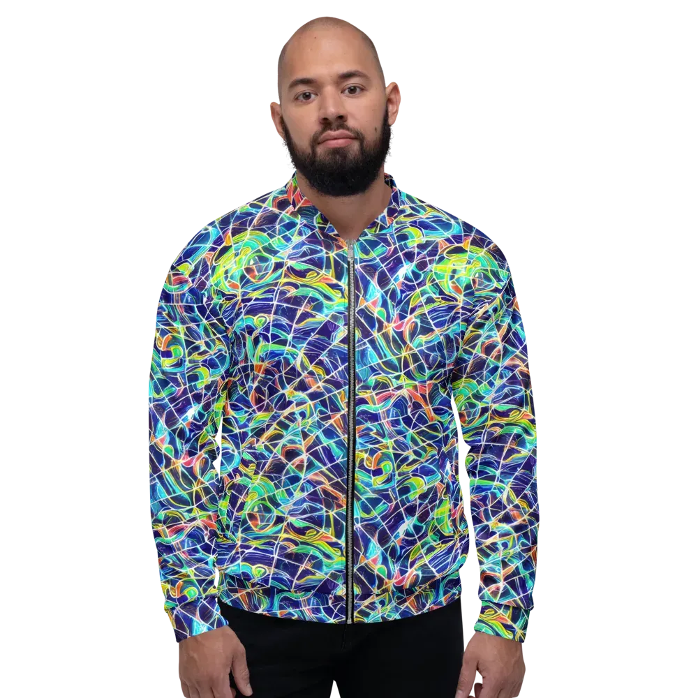 Aurora Grid on Bomber Jacket — Front