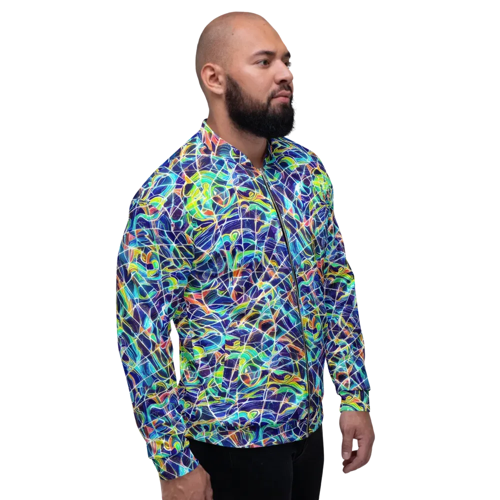 Aurora Grid on Bomber Jacket — Right