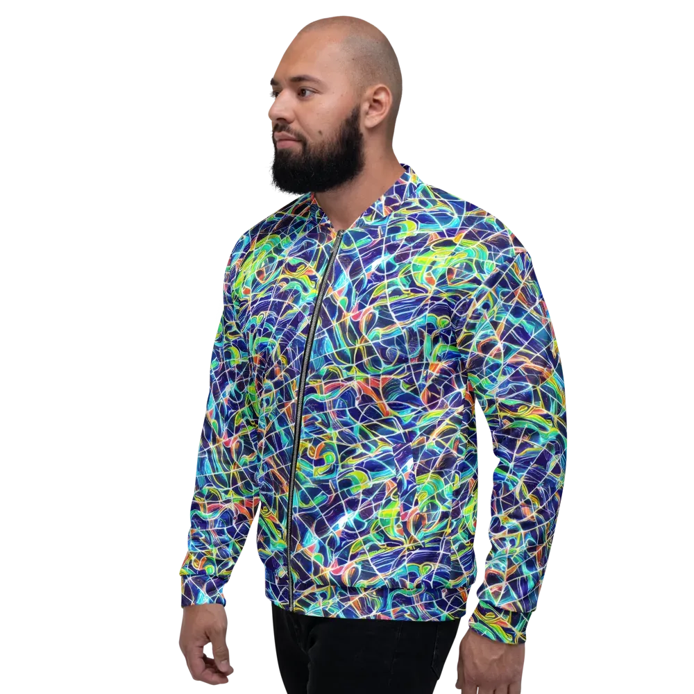 Aurora Grid on Bomber Jacket — Left