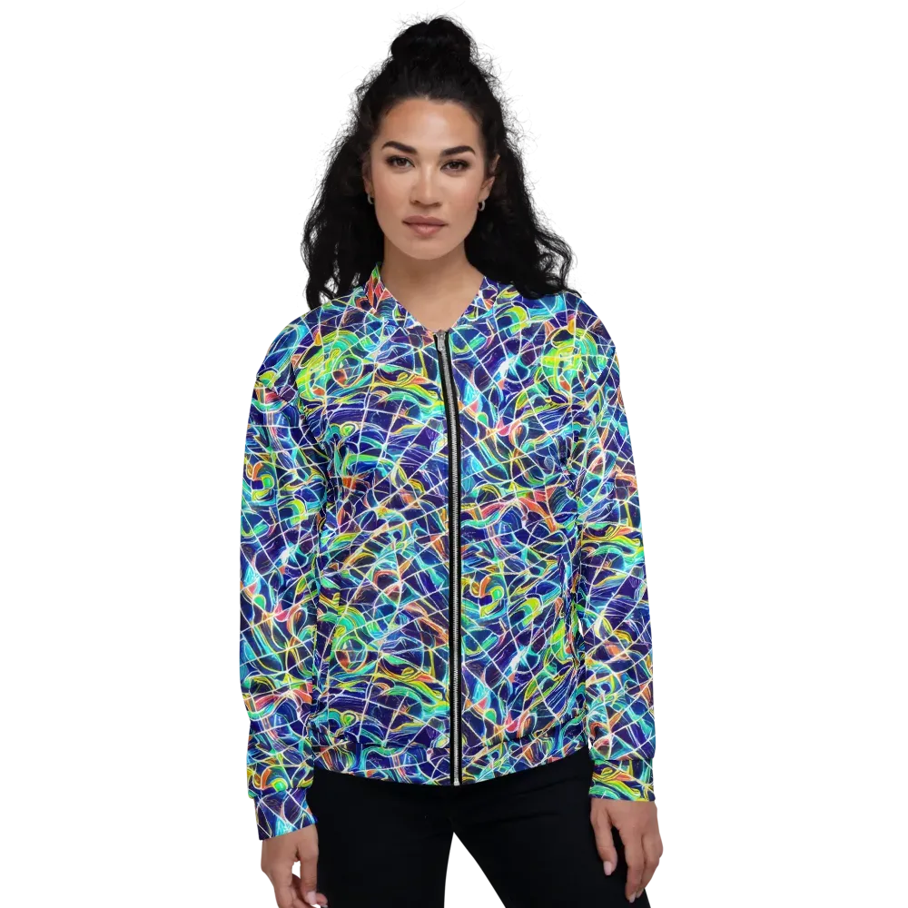 Aurora Grid on Bomber Jacket — Front