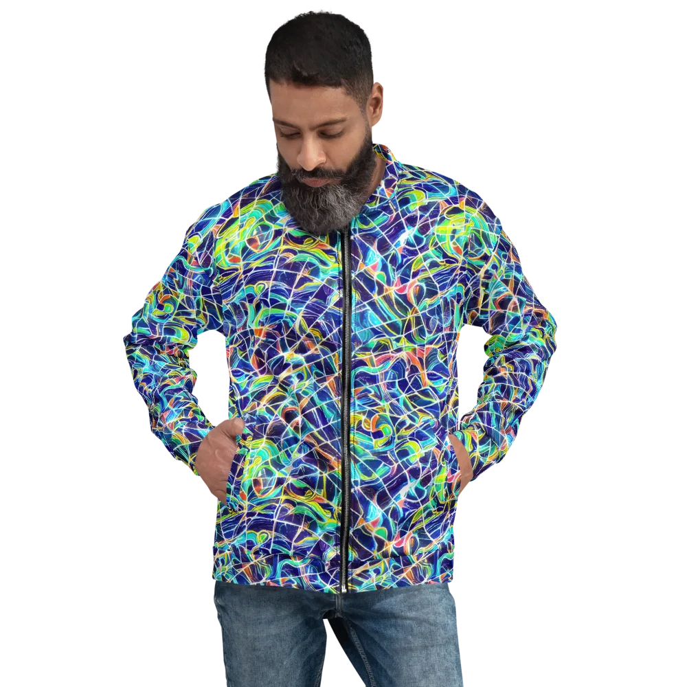 Aurora Grid on Bomber Jacket — Front