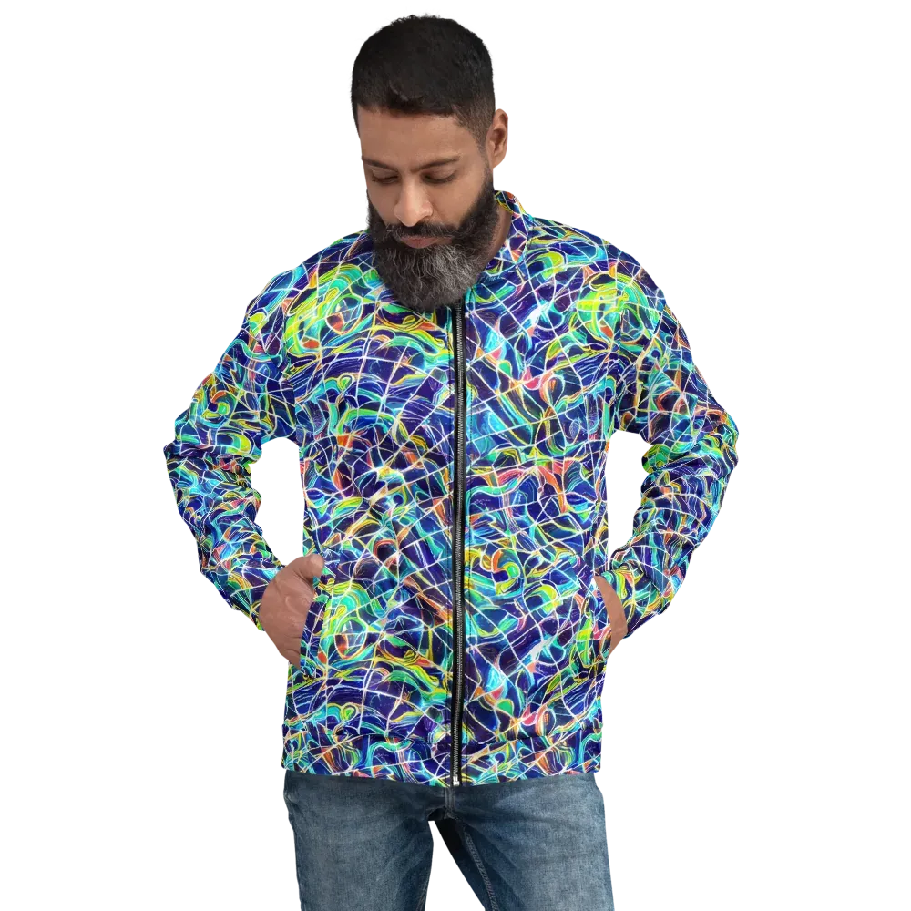 Aurora Grid on Bomber Jacket — Front