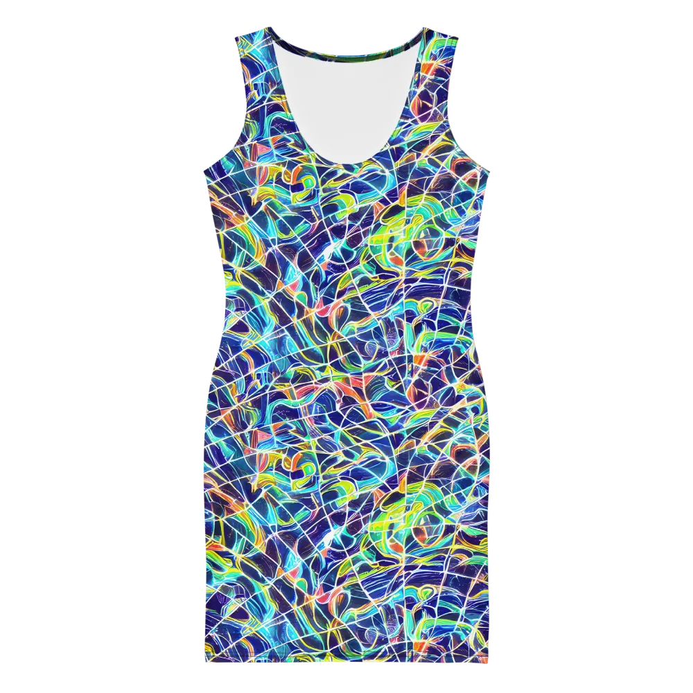 Aurora Grid on Bodycon Dress — Front