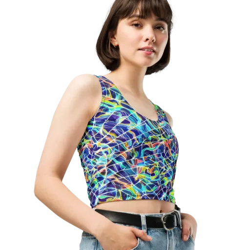 Aurora Grid on a Crop Top