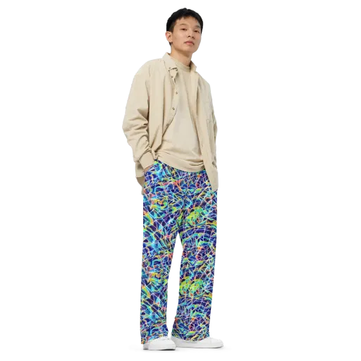 Aurora Grid on a Wide-Leg Pants