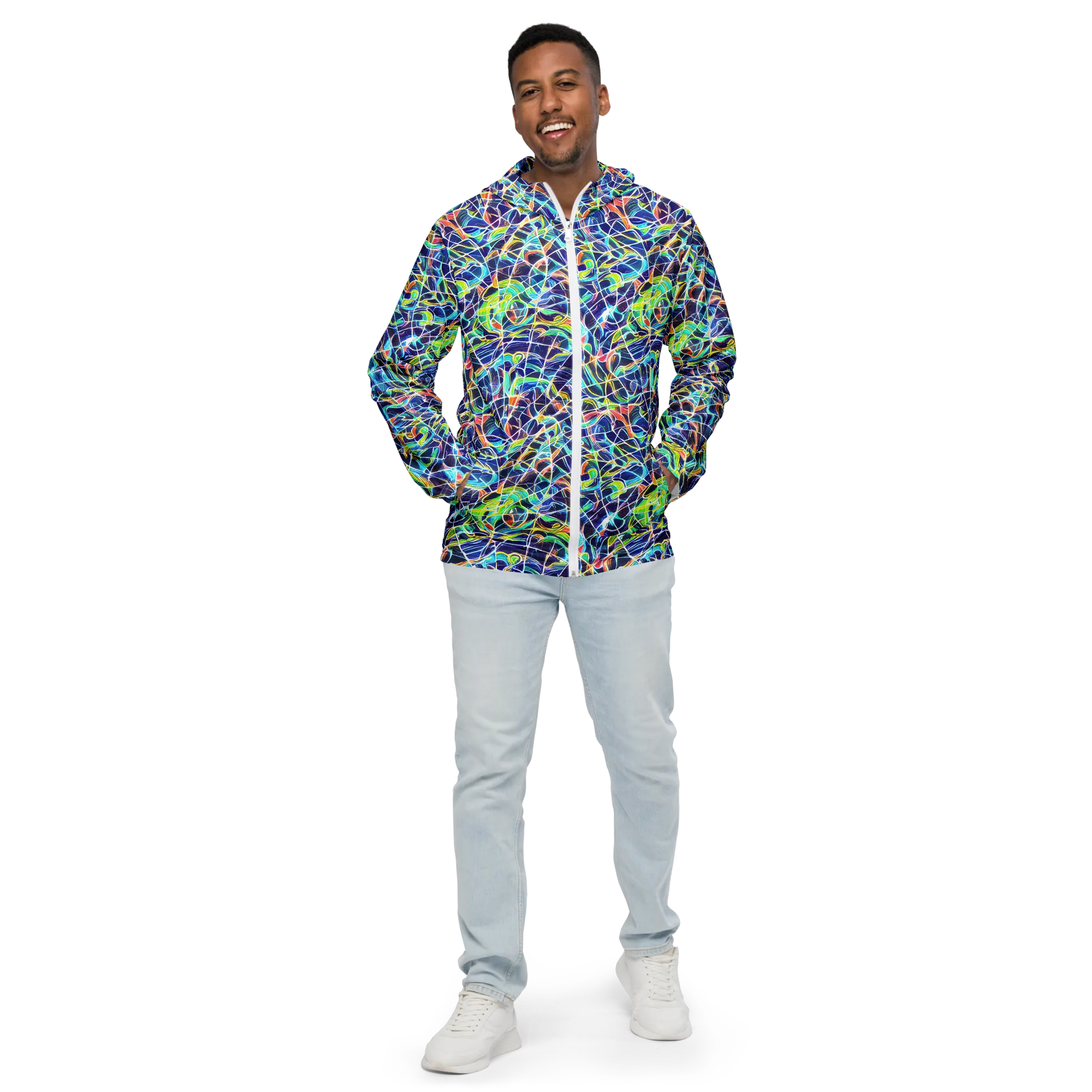Aurora Grid on Men's Windbreaker — Front