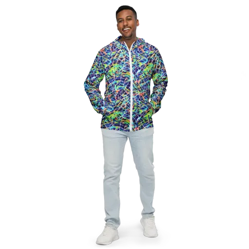 Aurora Grid on a Men's Windbreaker