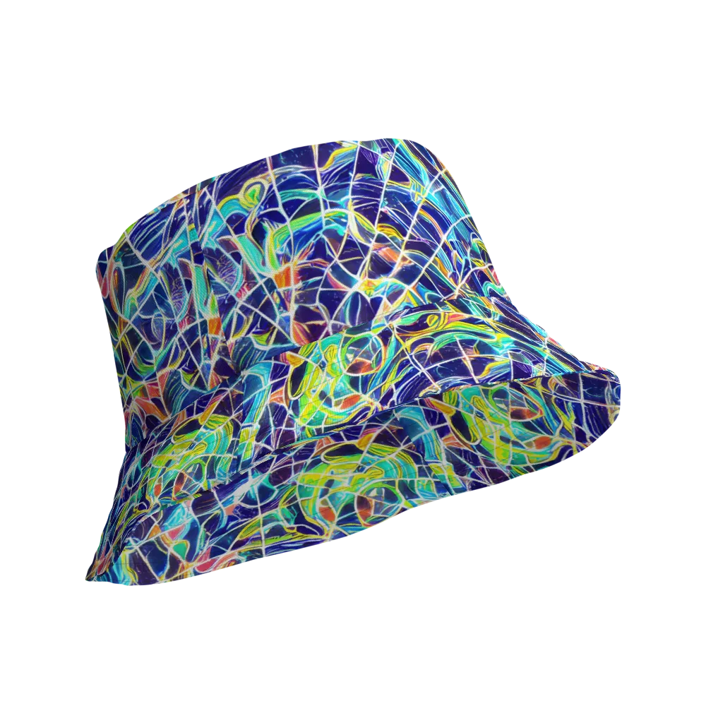 Aurora Grid on Reversible Bucket Hat — Product details Outside