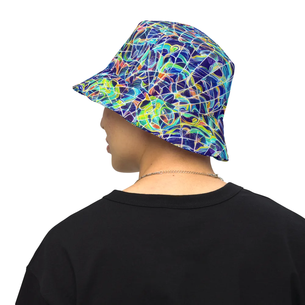 Aurora Grid on Reversible Bucket Hat — Back Inside