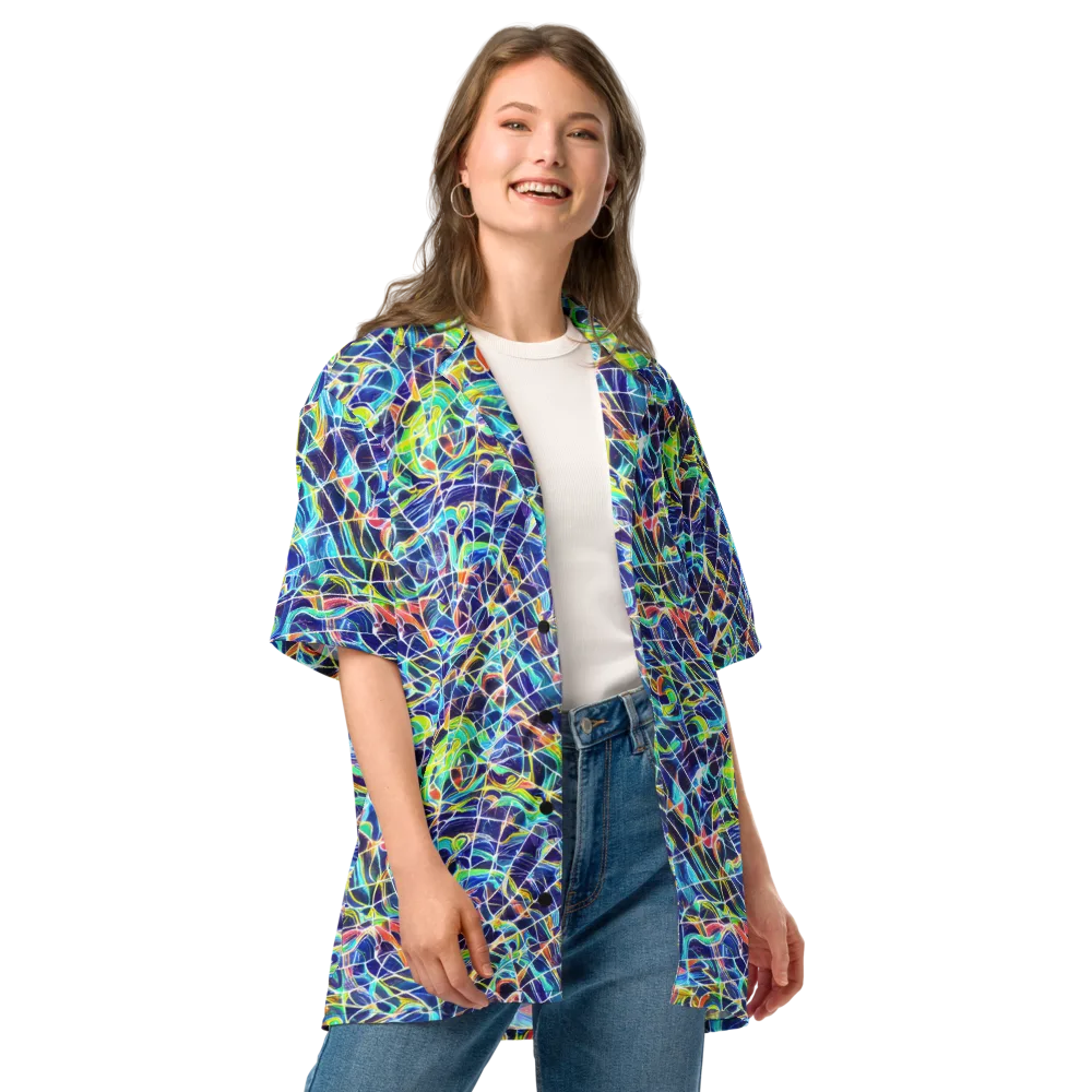 Aurora Grid on Button Shirt — Front