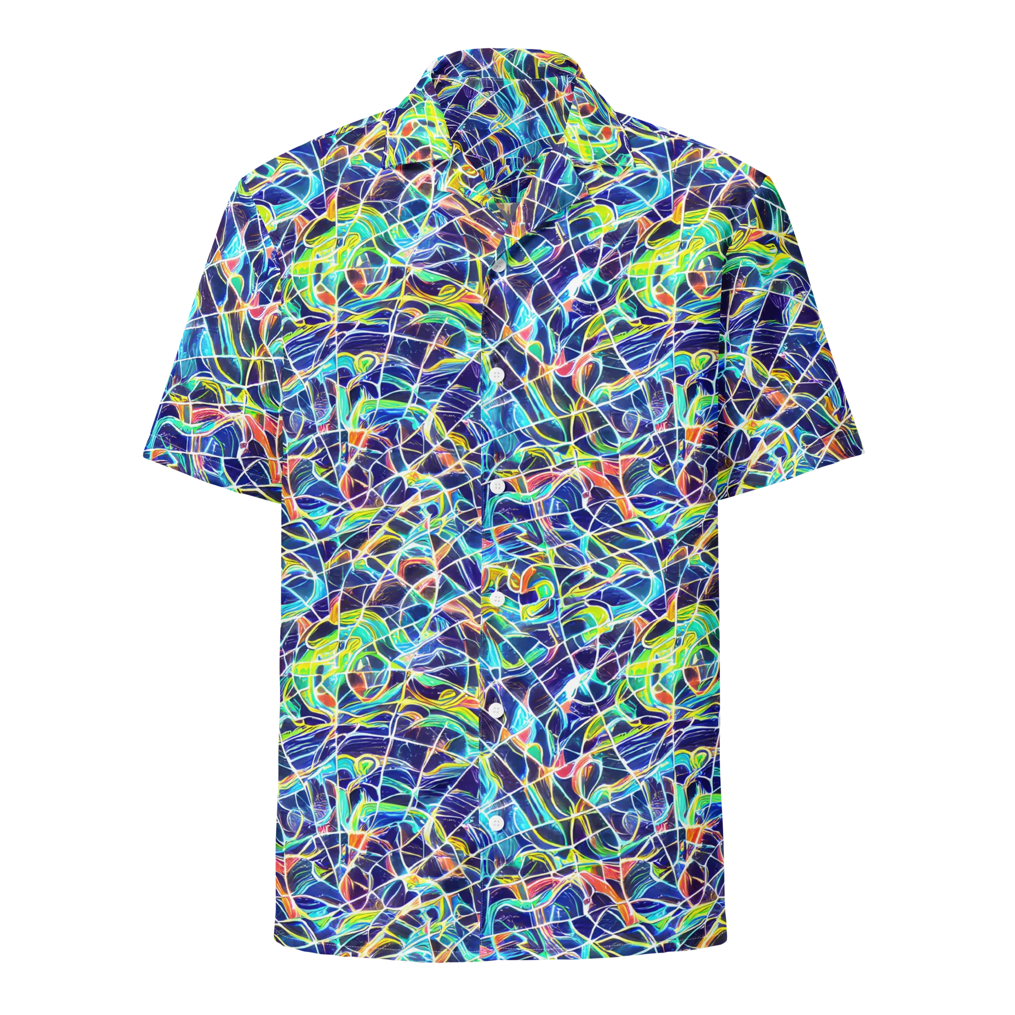 Aurora Grid on Button Shirt — Front