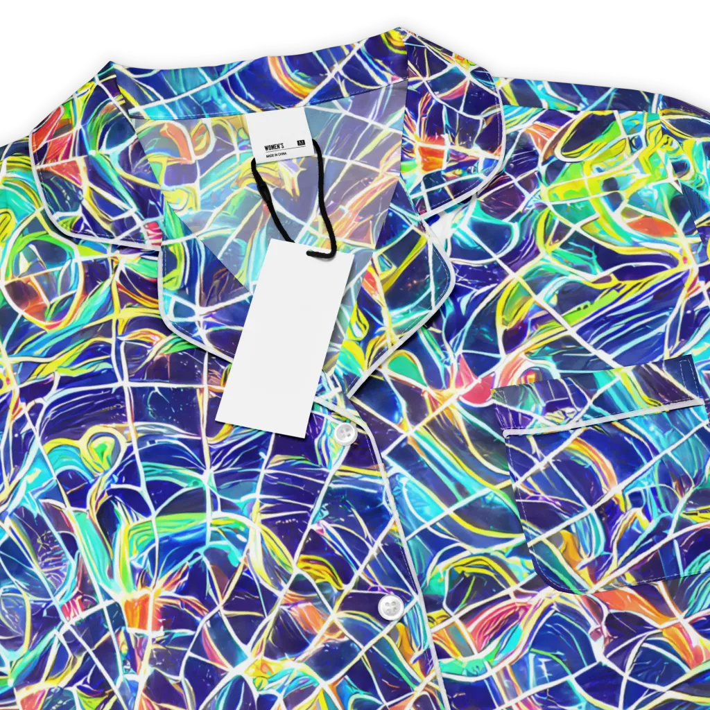 Aurora Grid on Women's Short Sleeve Pajama Top — Product details