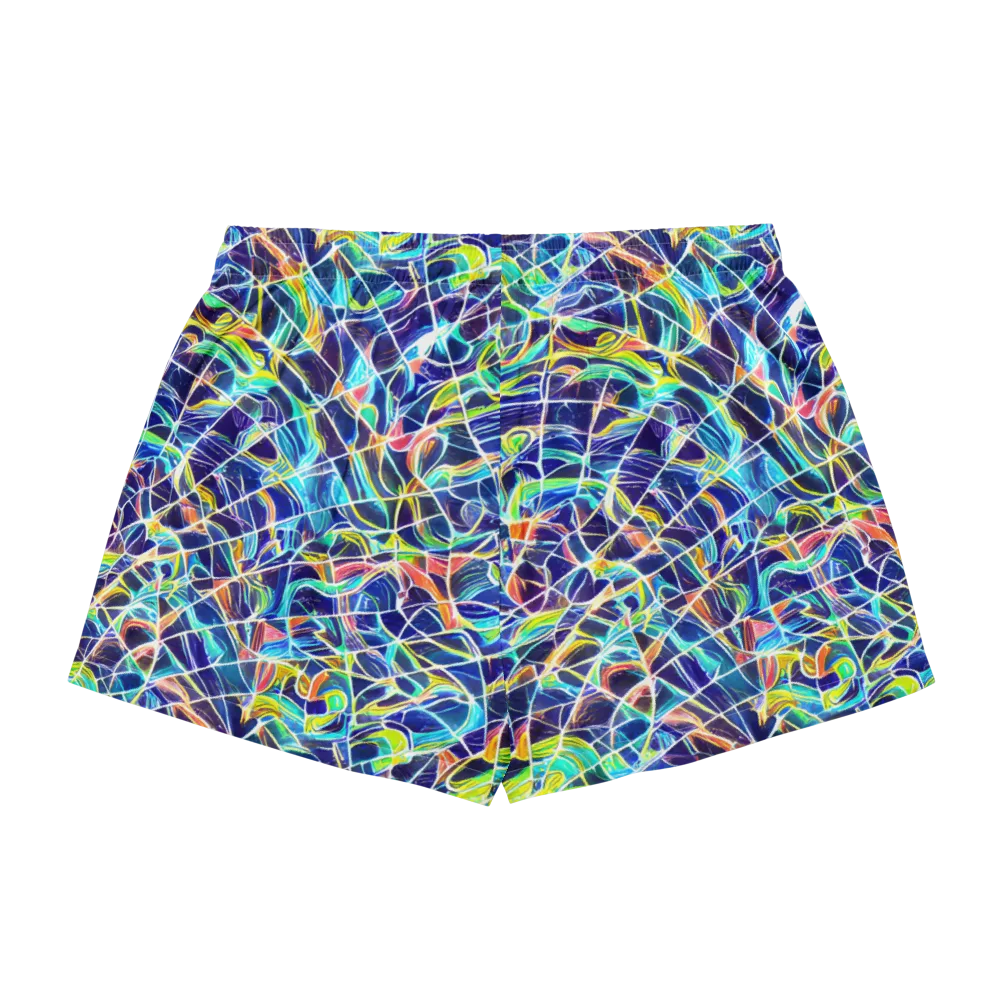 Aurora Grid on Women's Pajama Shorts — Back