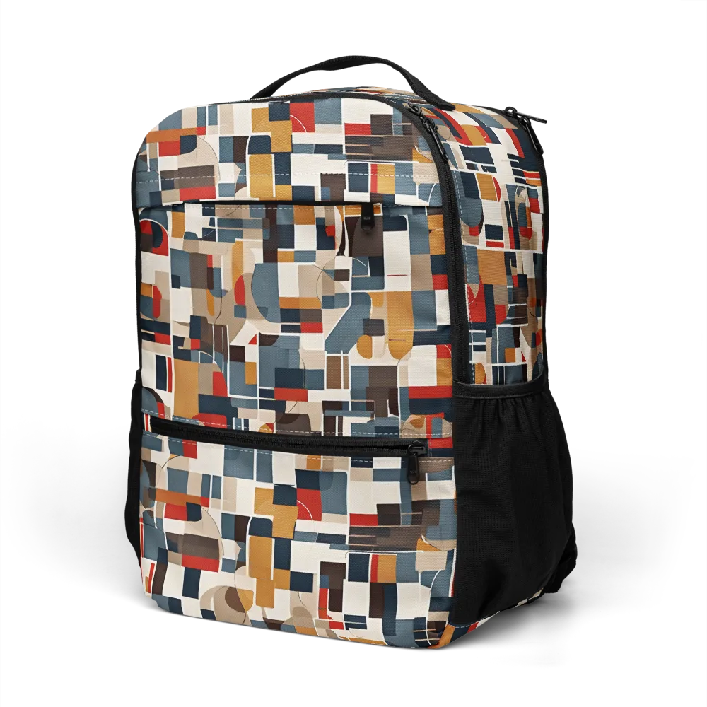 Ochre Grid on Utility Backpack — Left Front