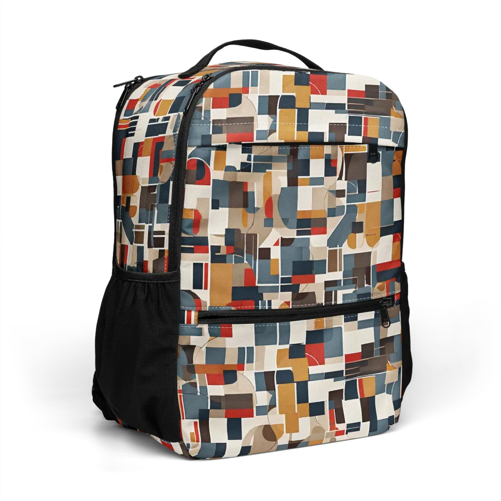 Ochre Grid on Utility Backpack — Right Front