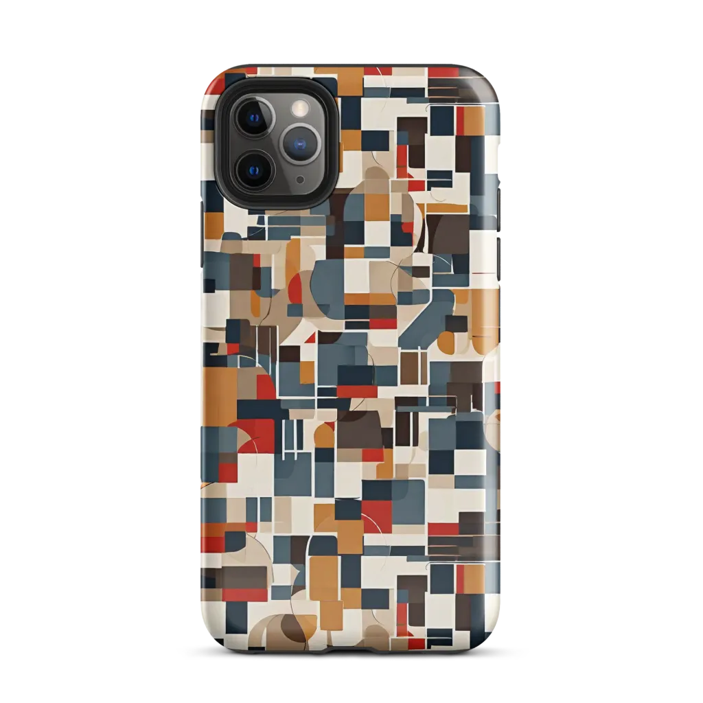 Ochre Grid on Tough Case for iPhone® — Front