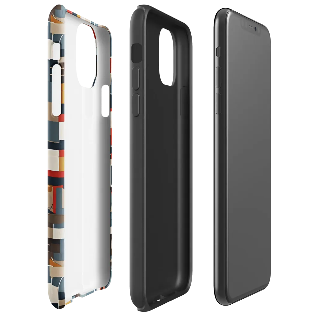 Ochre Grid on Tough Case for iPhone® — Right