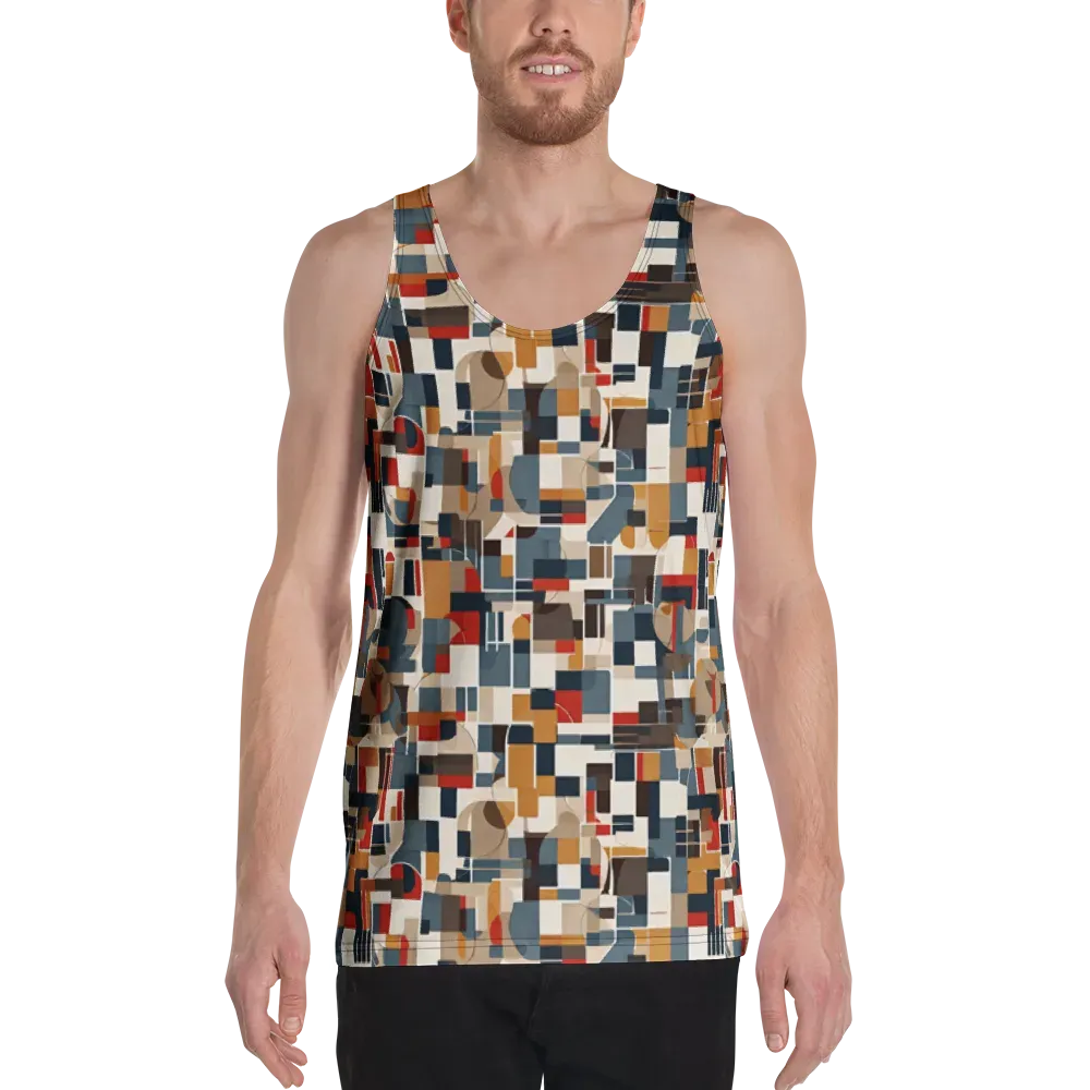 Ochre Grid on Men's Tank Top — Front