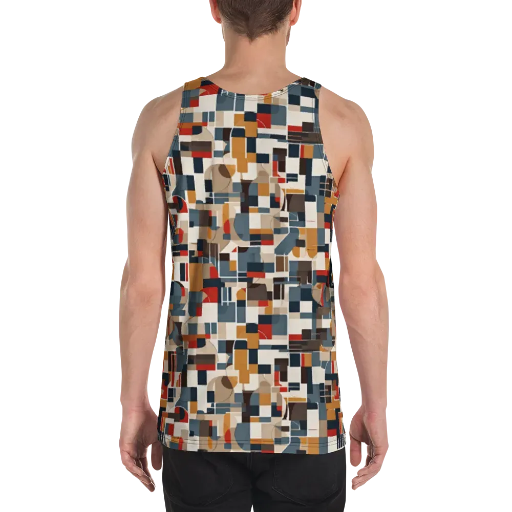 Ochre Grid on Men's Tank Top — Back