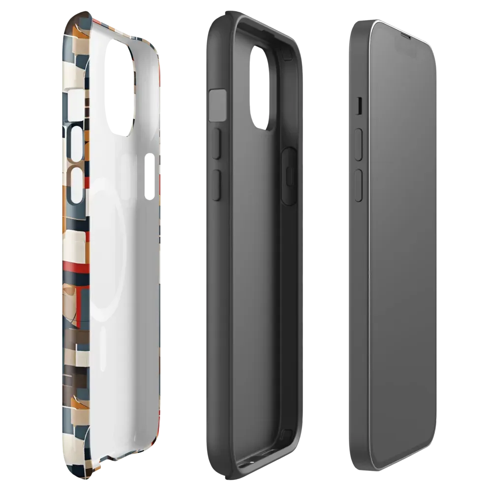 Ochre Grid on MagSafe Tough Case for iPhone® — Front