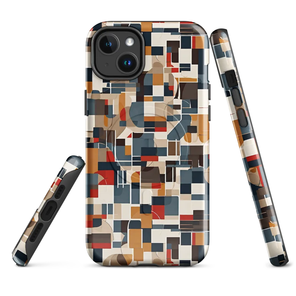 Ochre Grid on MagSafe Tough Case for iPhone® — Front