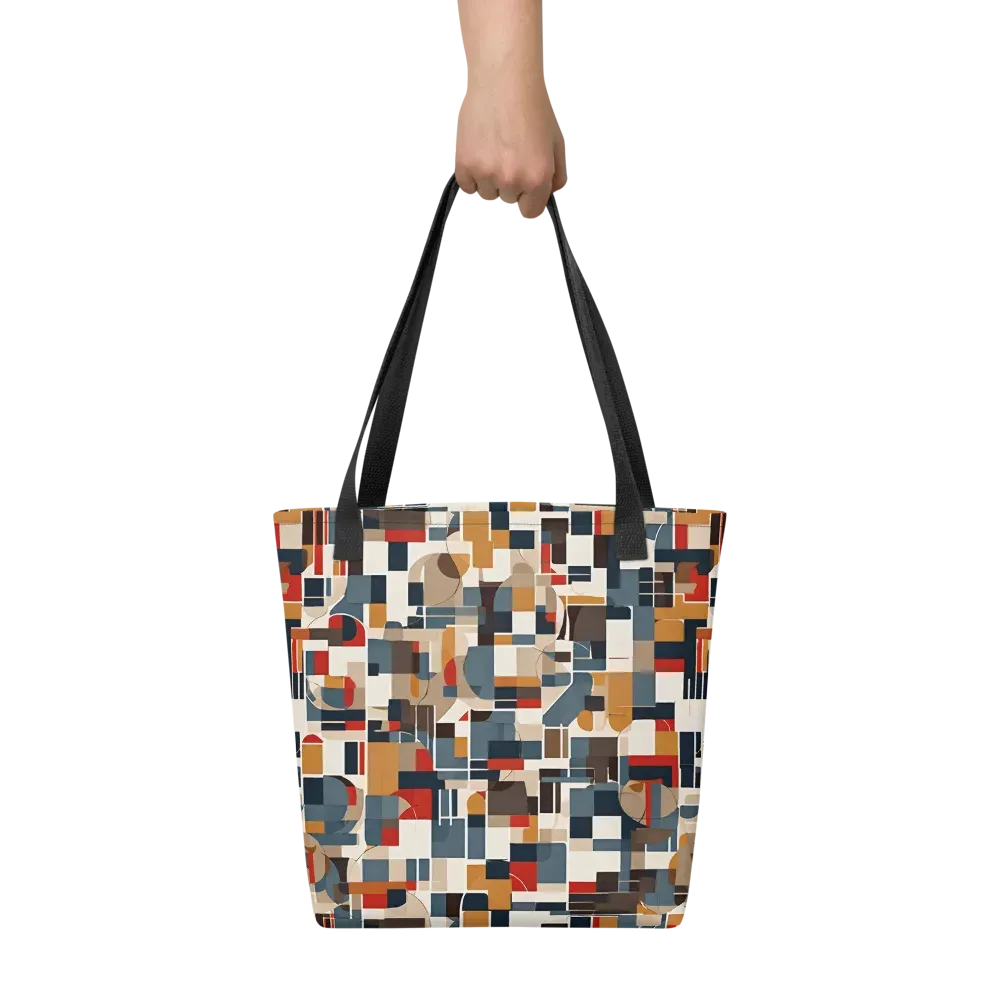 Ochre Grid on Tote Bag — Front