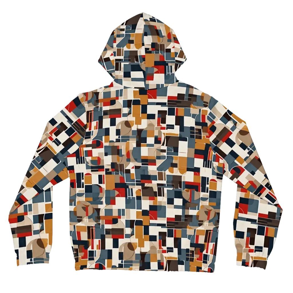 Ochre Grid on Women's Full-Zip Hoodie — Back