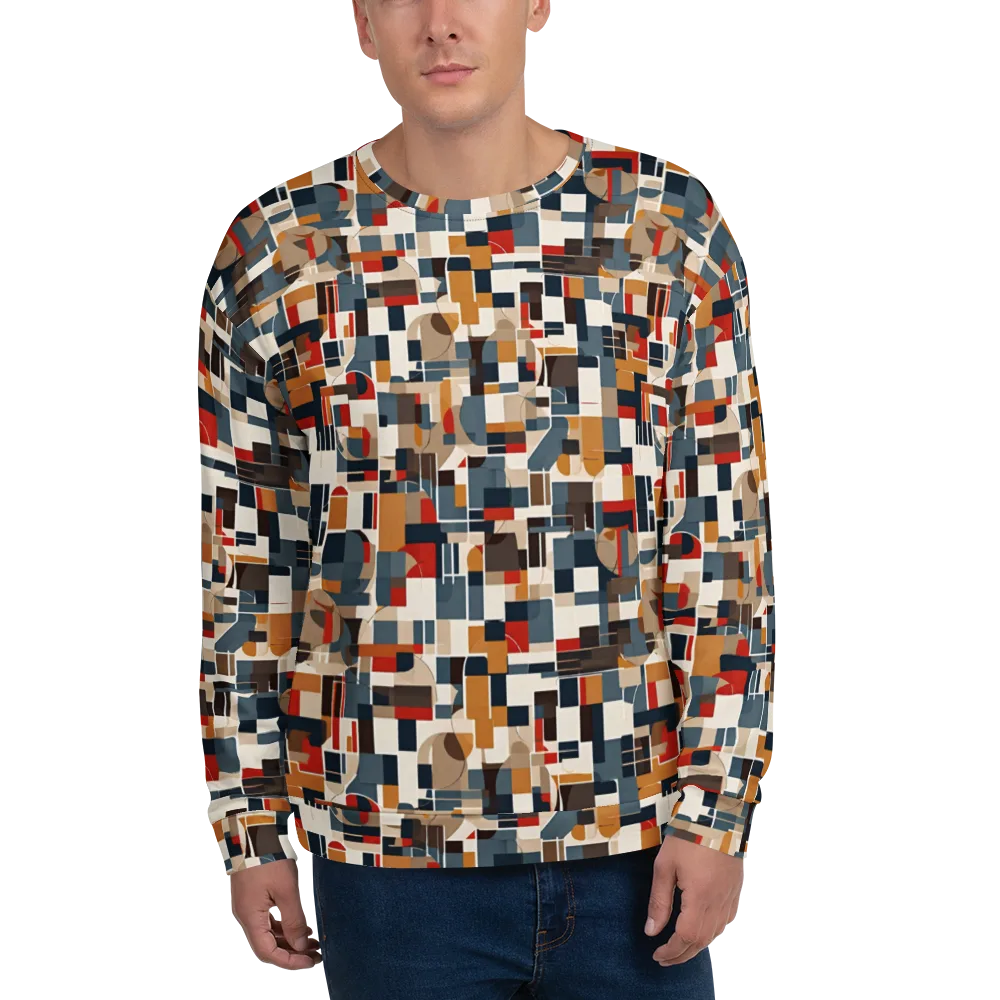 Ochre Grid on Sweatshirt — Front