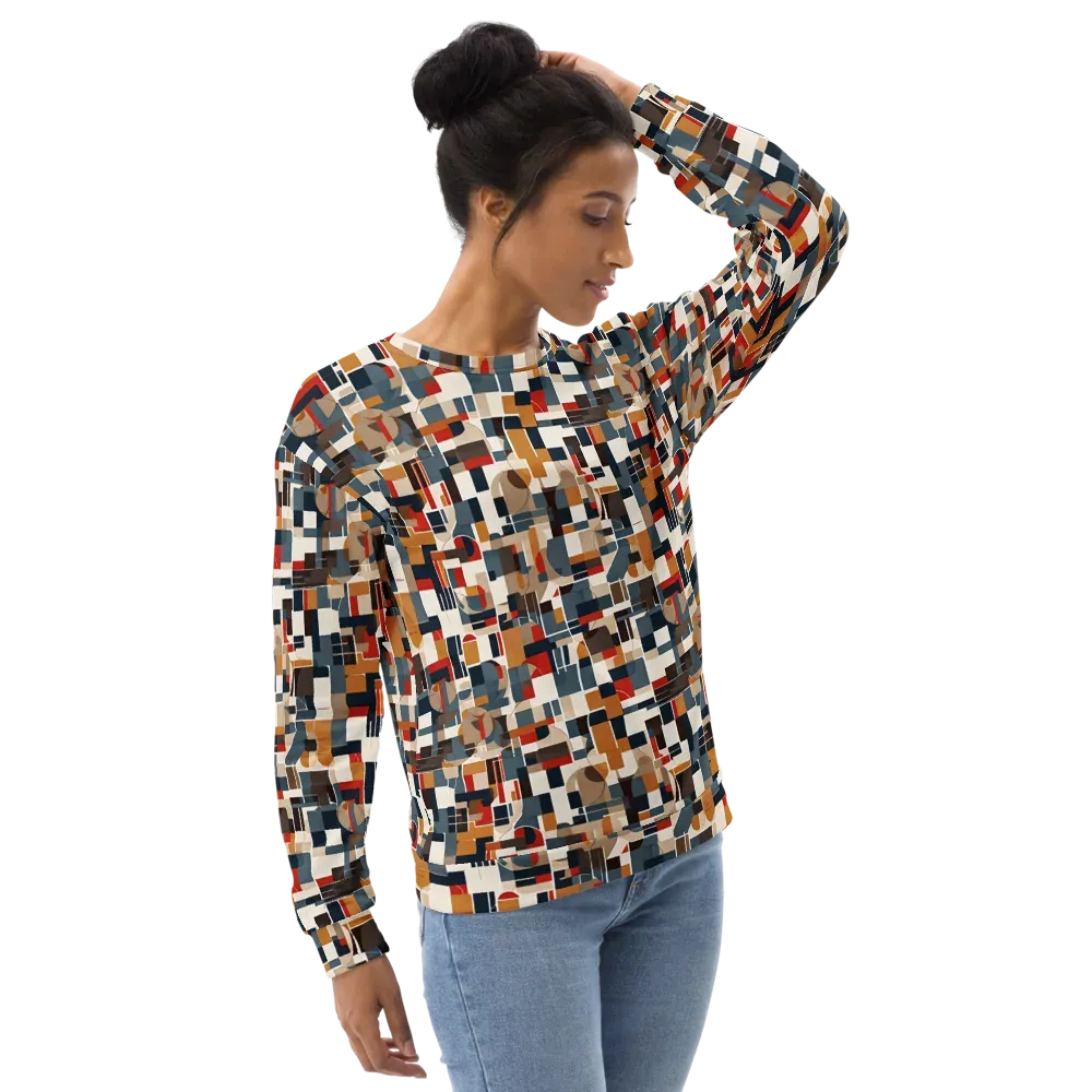 Ochre Grid on Sweatshirt — Right Front
