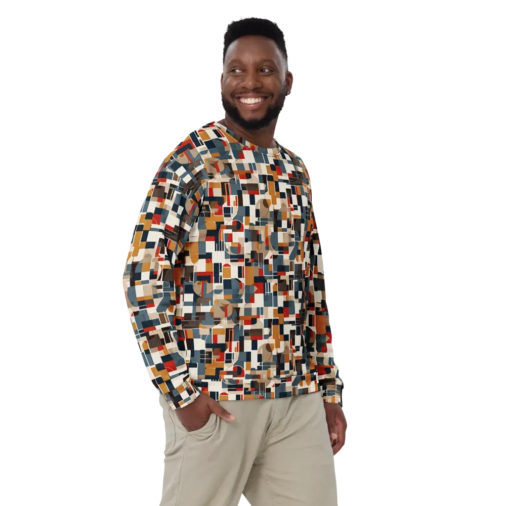 Ochre Grid on Sweatshirt — Front