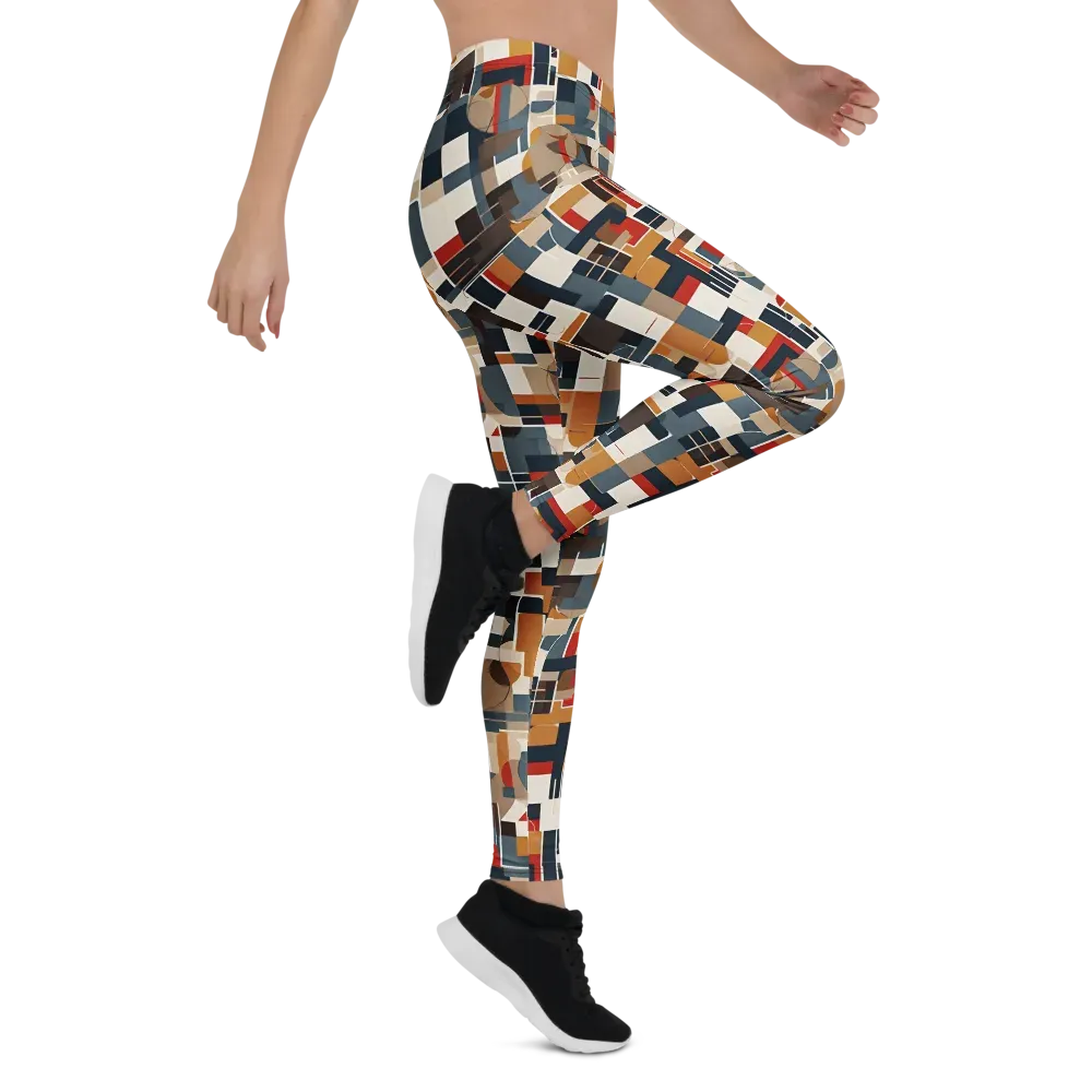 Ochre Grid on Leggings — Right