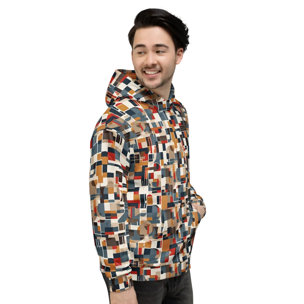 Ochre Grid on Hoodie — Right