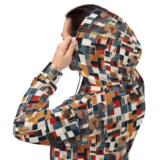 Ochre Grid on a Hoodie