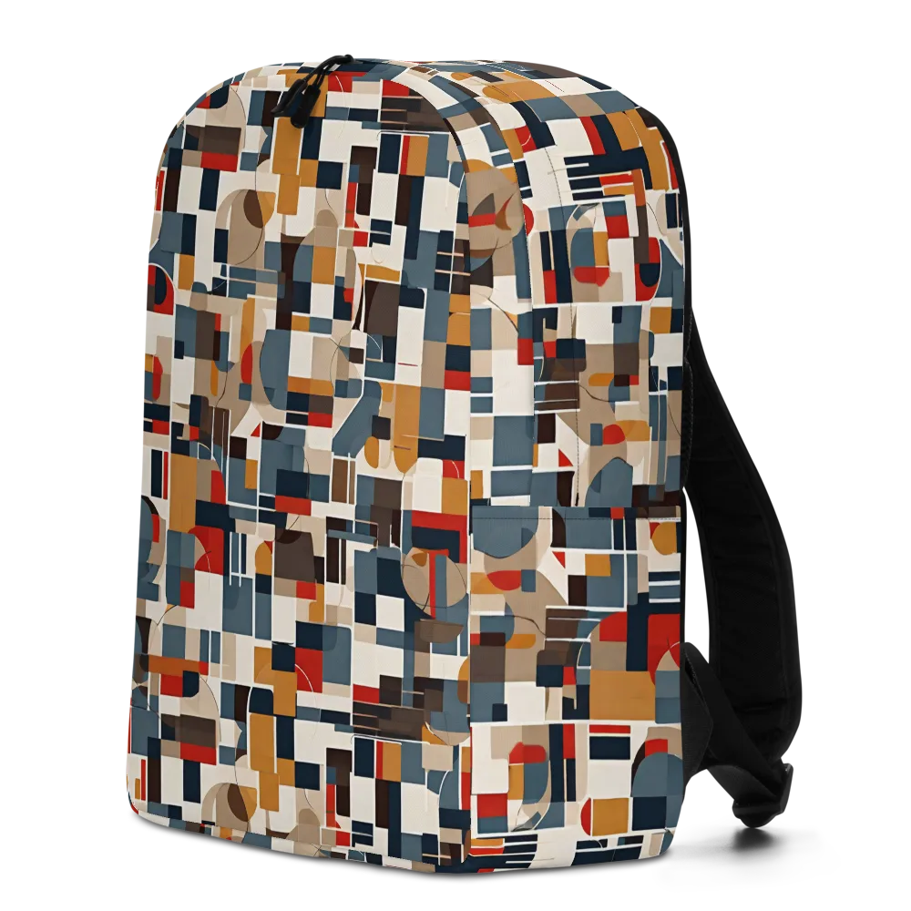 Ochre Grid on Minimalist Backpack — Left