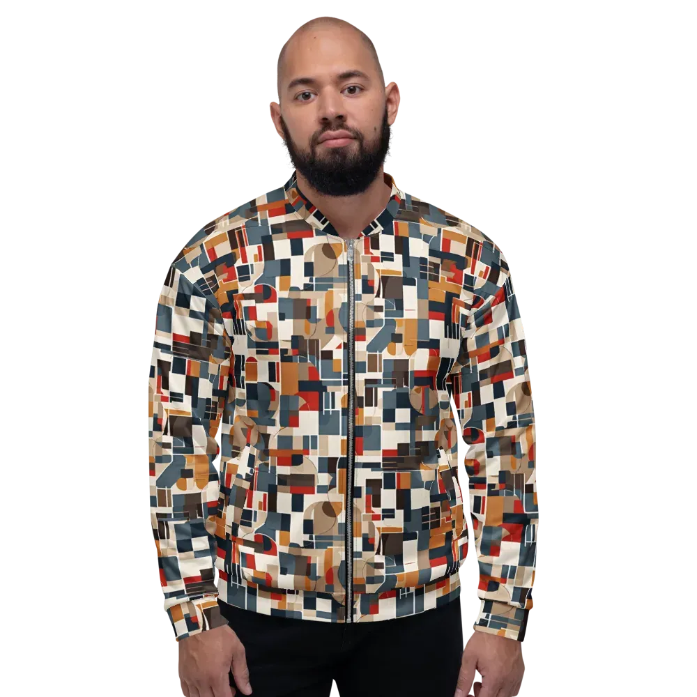 Ochre Grid on Bomber Jacket — Front