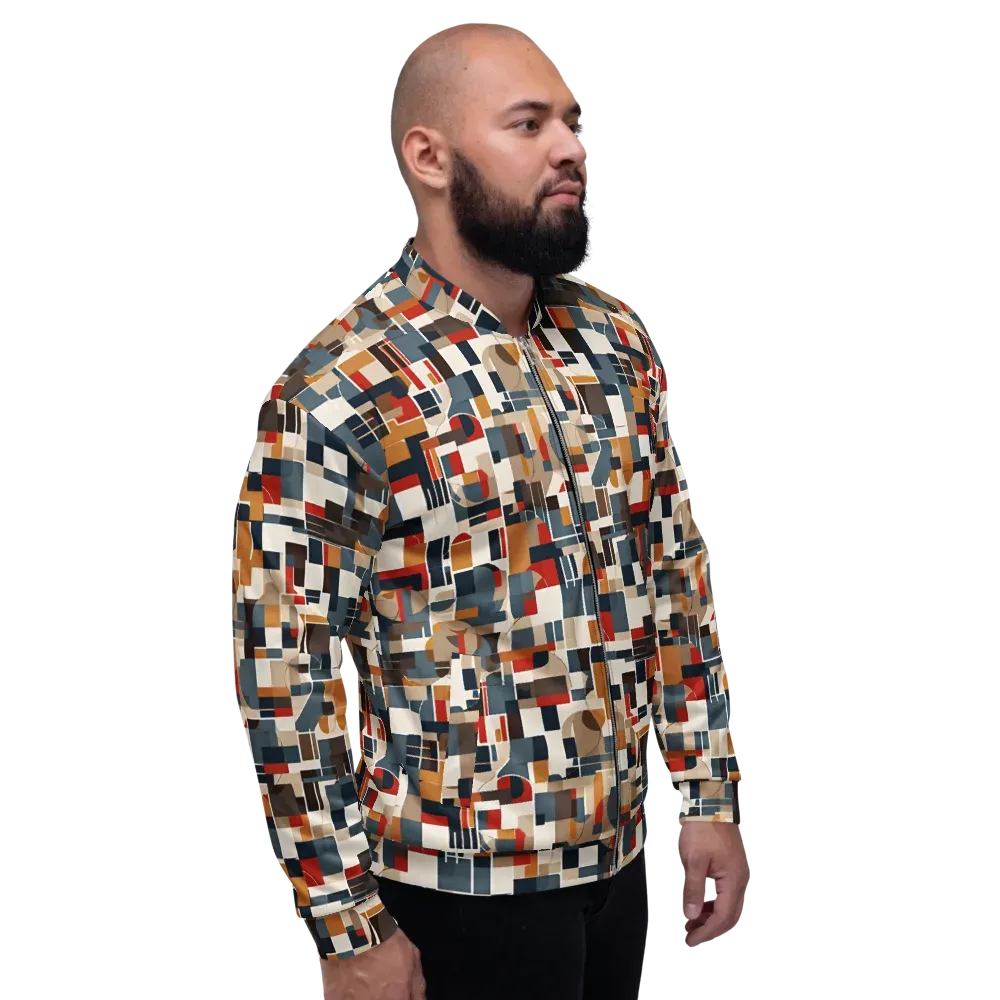 Ochre Grid on Bomber Jacket — Right