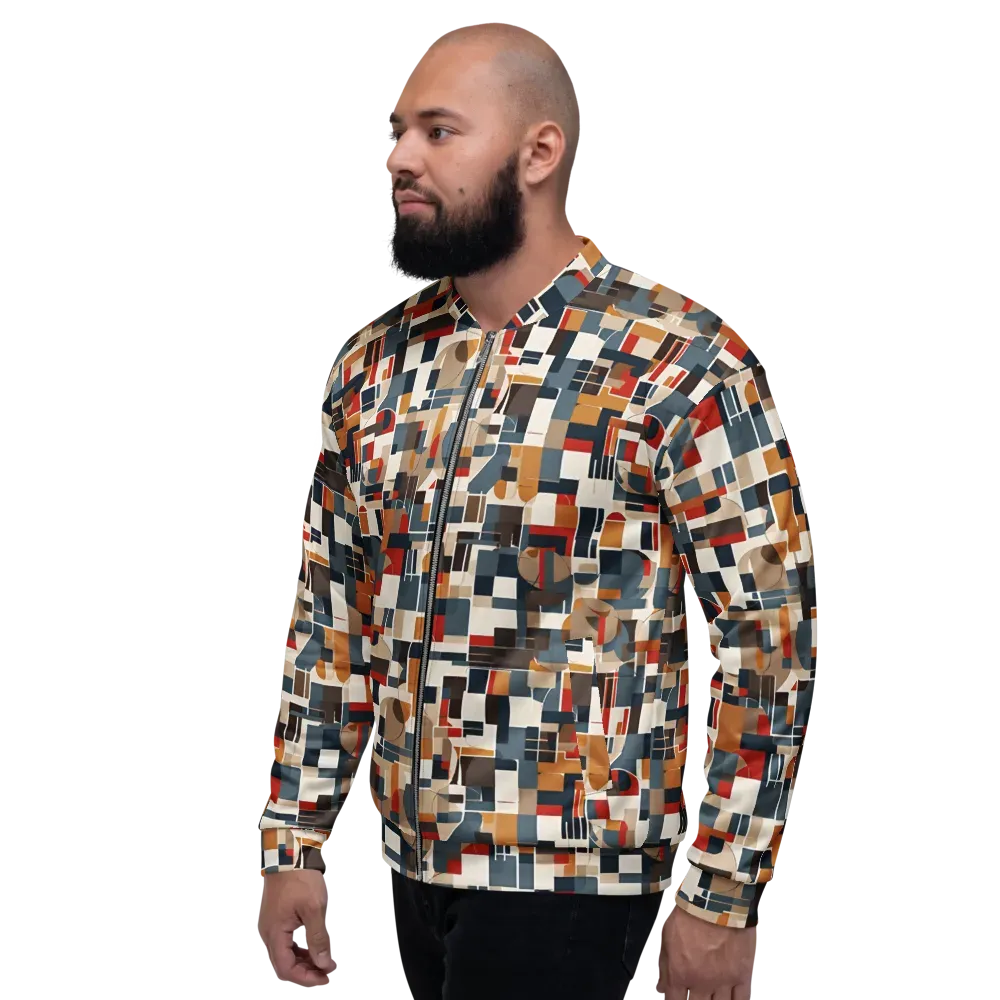 Ochre Grid on Bomber Jacket — Left