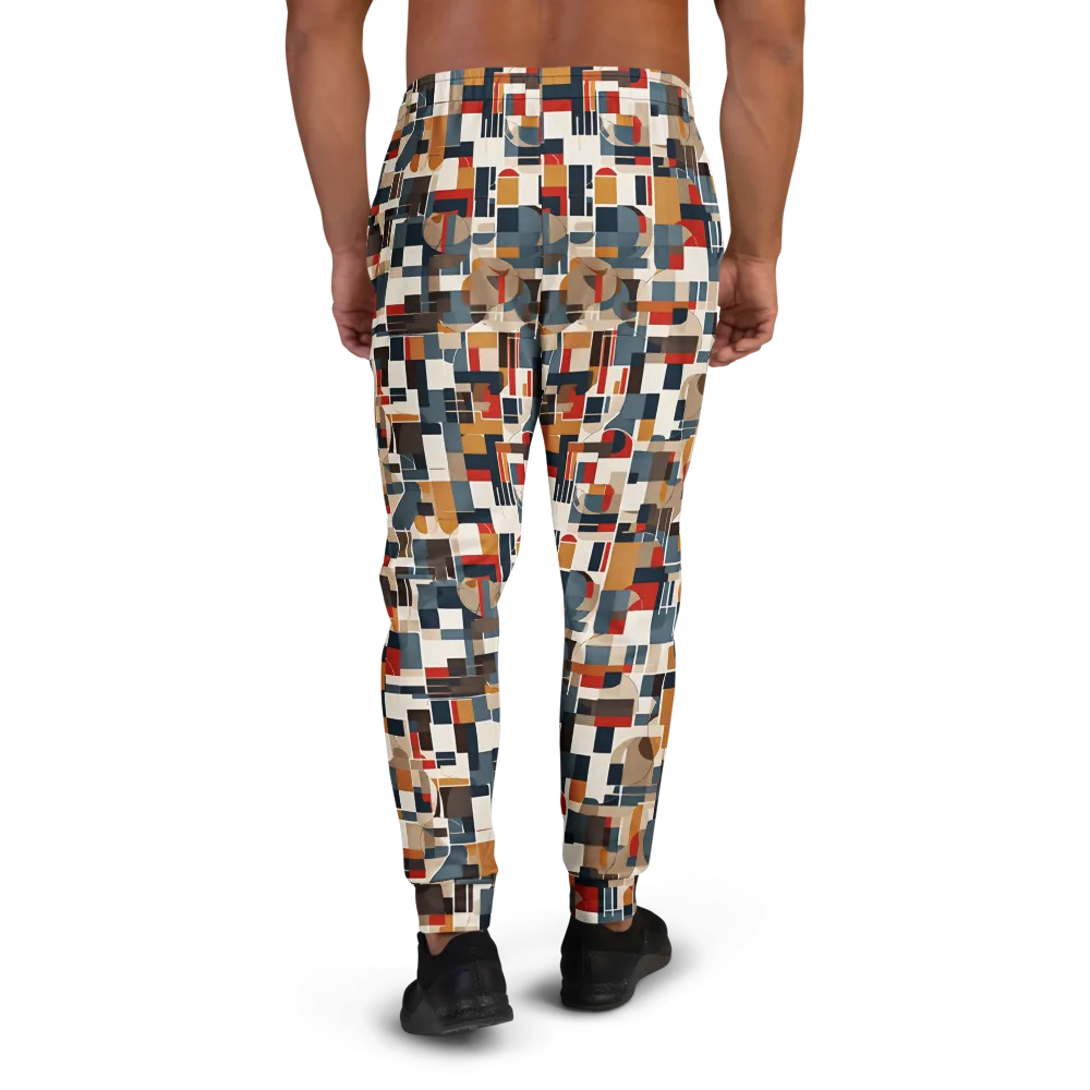 Ochre Grid on Men's Joggers — Back