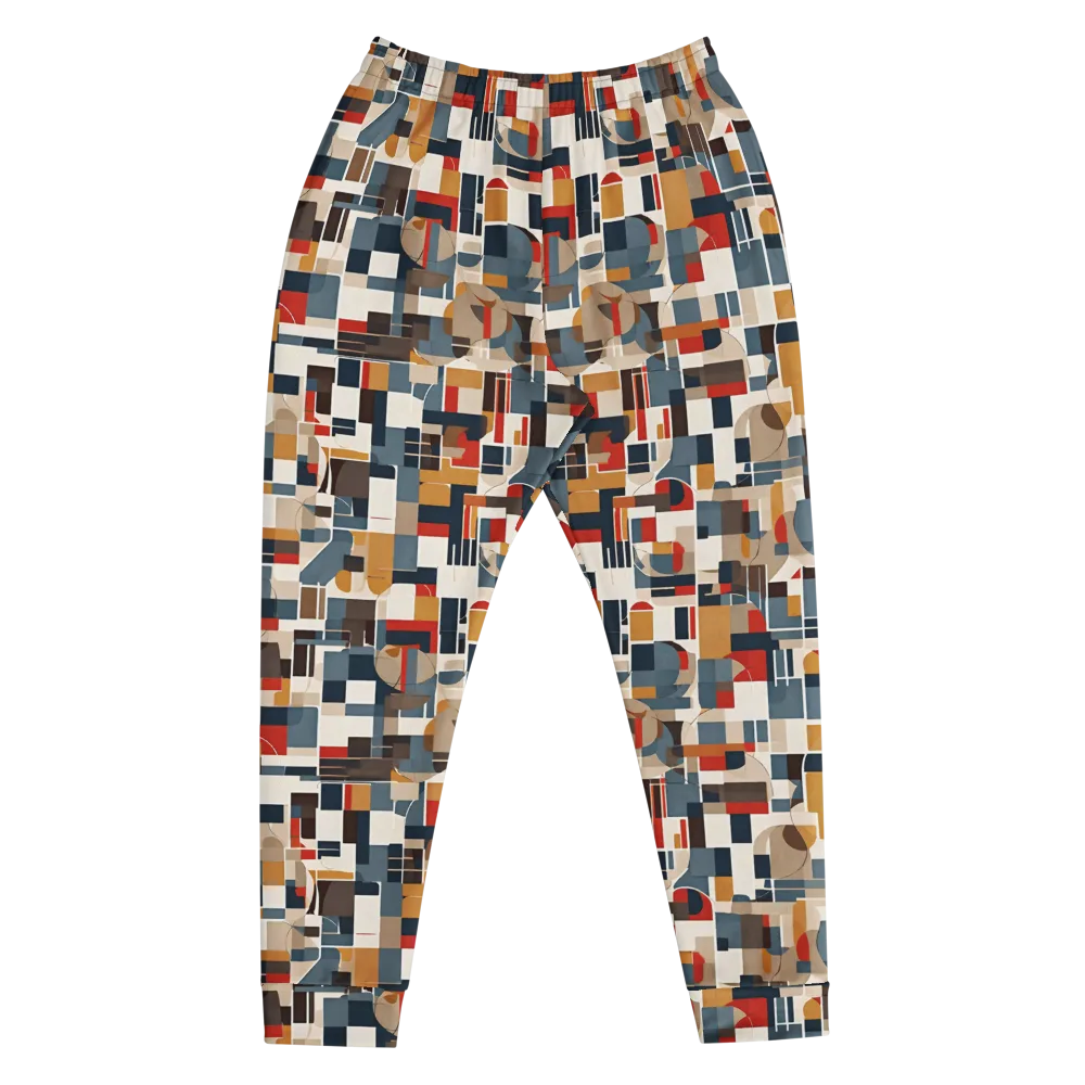 Ochre Grid on Men's Joggers — Front