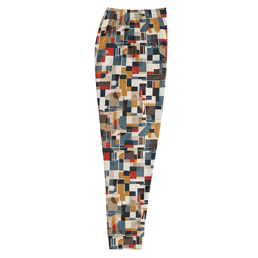 Ochre Grid on Men's Joggers — Right