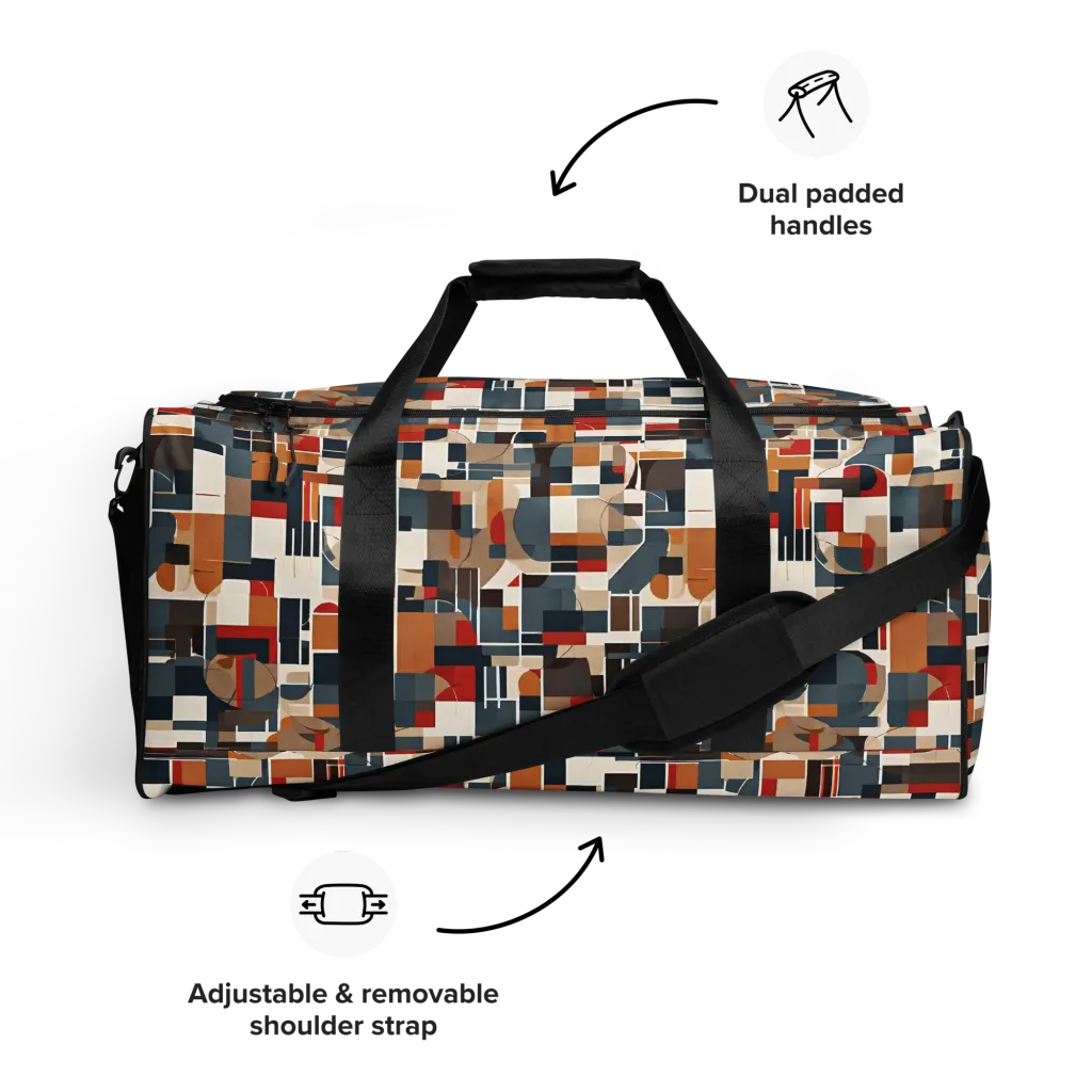 Ochre Grid on Duffle Bag — Front
